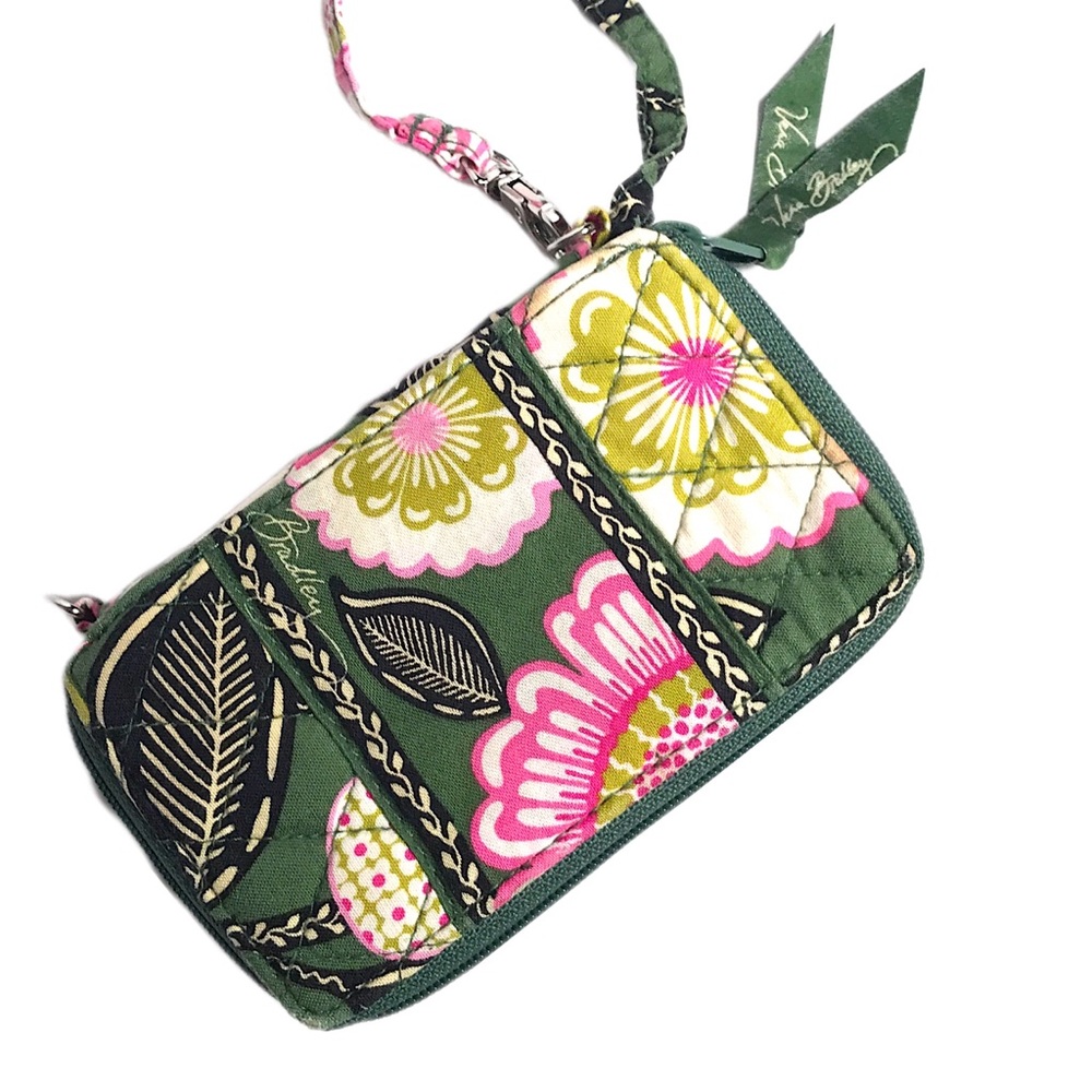 Vera Bradley Olive Pink Flower Pattern Wallet